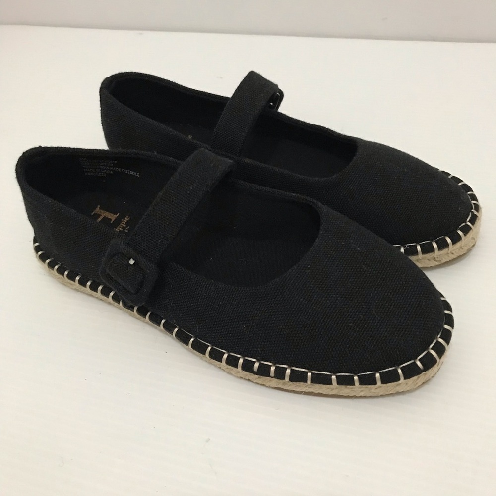 Haute Hippie Black Canvas Mary Jane Espadrilles - Picture 3 of 7